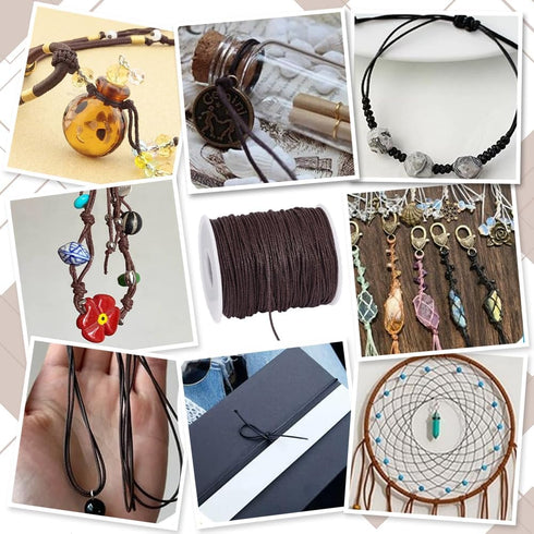 PH PandaHall 1mm Waxed Cord,100 Yards Waxed Cotton Cord Dark Brown Waxed Thread Beading String Waxed Craft String for Bracelet Necklace Jewelry Wa...
