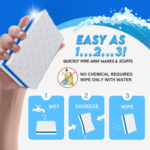 Upgrade Melamine Sponge, 20 Pack Extra Thick More Lasting 3X Density Premium Magic Sponge Eraser, Multi Surface Power Scrubber Foam Stain and Mark...