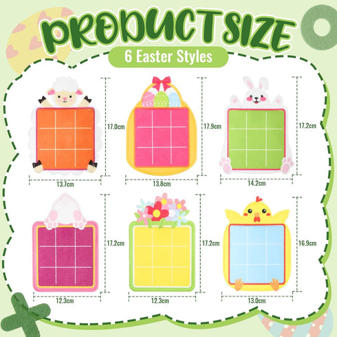 24 Pcs Easter Tic Tac Toe Game for Boy Girl Easter Mini Board Game Toys with Goody Bag Bunny Easter Egg Classic Educational Toys for Girl Boy East...