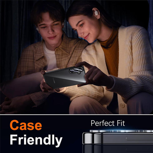 UniqueMe for Samsung Galaxy S24 Plus Screen Protector, Case Friendly HD Clear Anti-Scratch 9H Tempered Glass for S24 Plus 2 Pack + Camera Lens Pro...