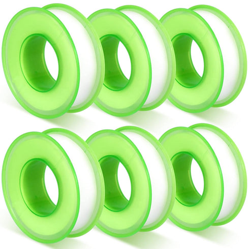 PAGOW 6 Rolls 1/2 Inch (W) X 984 Inches (L) Teflon Tape, Extra Long Plumbers PTFE Tape, Sealing Tape, Thread, for Shower Heads and Water Pipe, Whi...