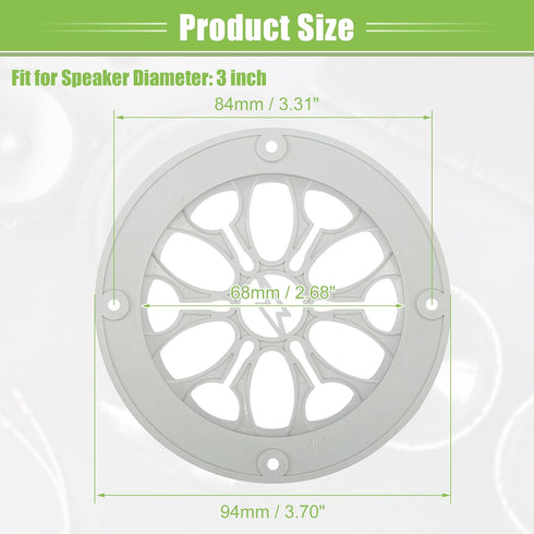 ACROPIX 3" Car Speaker Grills Cover Round 3 Inch Audio Speaker Subwoofer Guard Protector Case with Mounting Screws ABS Silver Tone - Pack of 4......