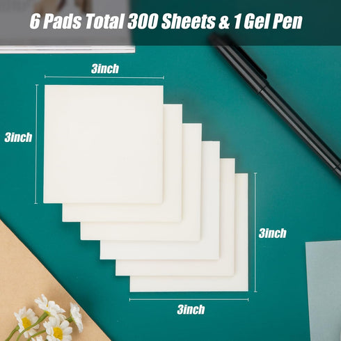 Transparent Sticky Notes 3X3 Inch Post Clear Sticky It Notes See Through Translucent Sticky Notes with Pen for Office Back School Classroom Suppli...