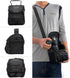 FOSOTO Waterproof (with Rain Cover) Black Camera Case Bag Compatible for Canon EOS M10 M6 M2 Mrak II M50 M100 Rebel T3i T4i T5 SL1, Nikon P600 D33...