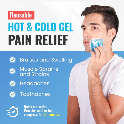 ICEWRAPS 3"x3" Small Gel Ice Packs for Injuries Reusable | Hot Cold Packs for Nose, Face, or Fingers | Mini Tiny Ice Packs for Lunch Box | Include...