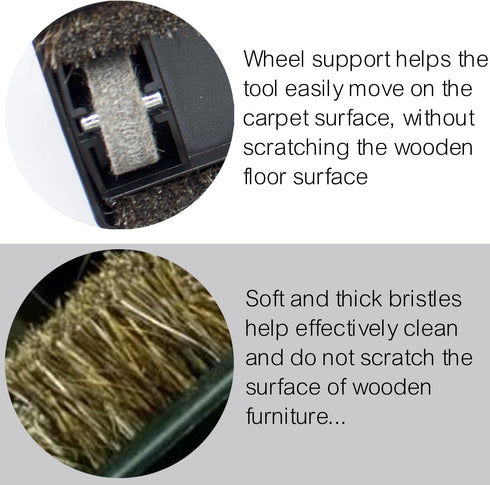 for Miele, Horse Hair Vacuum Brush Attachments with Wheels - Vacuum Cleaner Attachments for Carpet, Tile Hard Floors - 1-3/8 Inch Hardwood Floor V...