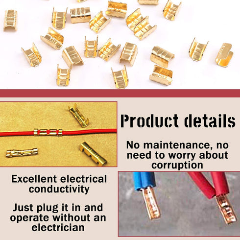 Hilitchi 525Pcs TC-1, TC-A, TC-B, TC-C, TC-T Non-Insulated U Shape Copper Ring Terminals Crimp Assortment Kit Wire Spade Electric Butt Connector...