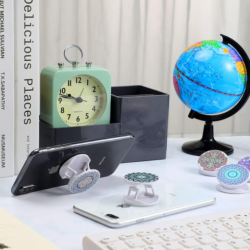 9 Pieces Cell Phone Grip Holder Colorful Collapsible Phone Holder Self-Adhesive Sublimation Phone Holders for Smartphone and Tablets (Mandala Styl...