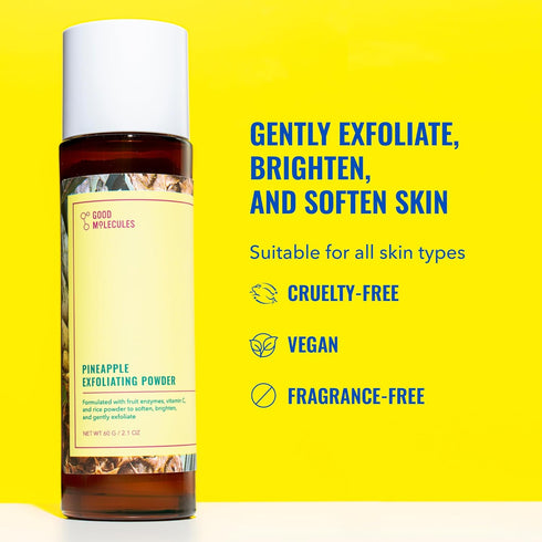 Good Molecules Pineapple Exfoliating Powder - Gentle, Exfoliating Facial Scrub with Enzymes, Anti-Aging and Alcohol Free Cleanser - Skincare for F...