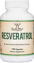 Resveratrol Supplement 500mg Per Serving, 120 Capsules (Resveratrol Polygonum Root Extract Providing 50% Trans Resveratrol) Healthy Aging Support ...