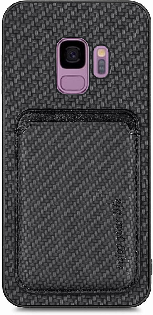 Asuwish Phone Case for Samsung Galaxy S9 Wallet Cover with Tempered Glass Screen Protector Slim and Credit Card Holder Cell Accessories S 9 Edge 9...