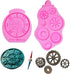 Steampunk Fondant Molds, Silicone Gears Teeth Moulds for Steampunk Travel Themed Cake Decoration, Chocolate Candy Sugarcraft Cupcake Topper, Polym...