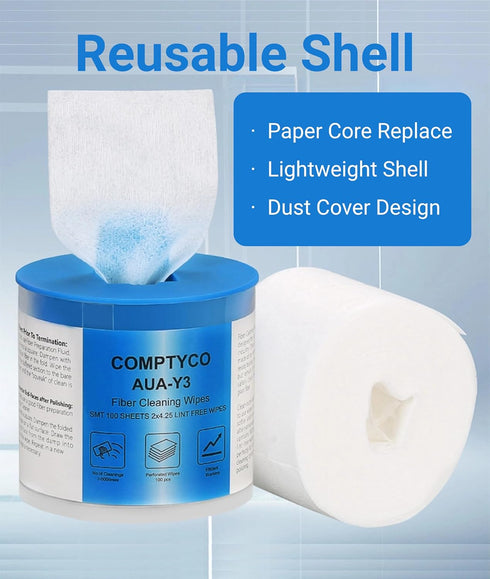 100 Pcs Optical Fiber Wipes,Clean Wipes for Fiber Optics,Dust and lint wipe cloth Optical Fiber End Cleaning Paper for industrial instrument,elect...