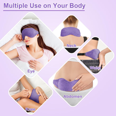 Weighted Eye Mask for Sleeping, Soft Heated Eye Mask, Moist Heat Warm Compress for Eyes, Natural Lavender & Flaxseeds Microwave Reusable Sleep Mas...