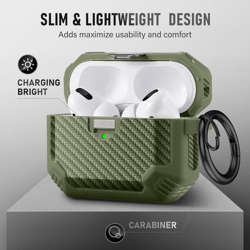 Maxjoy for AirPods 2nd Generation Case Cover with Cleaner Kit Set(10-in-1),Full Body Rugged Hard Shell Protective Case for AirPods Case,Front LED ...