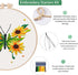 tyrixma 3 Sets Embroidery Starter Kit with Butterfly Flower Pattern for Beginners, Cross Stitch Kits for Adults with 3 Embroidery Hoops, Color Thr...
