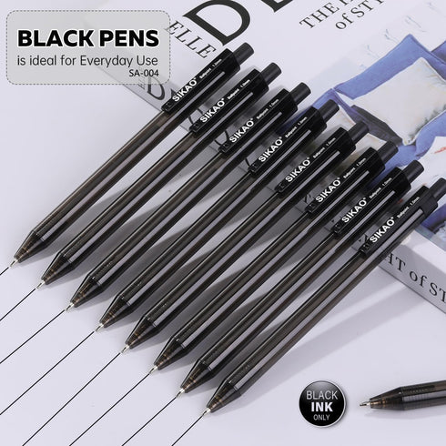 Black Pens Bulk, Ball Point Pens Black Smooth Writing Pens No Smear, Black Pens Ballpoint Pens Black Ink Pens Medium Point, Retractable Click Pens...