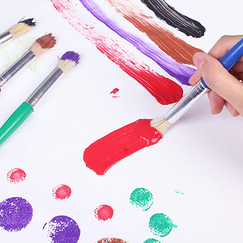 20 Pcs Paint Brushes for Kids, Big Washable Chubby Toddler Paint Brushes Kids Paint Brushes Easy to Clean & Grip Round Flat Preschool Paint Brushe...