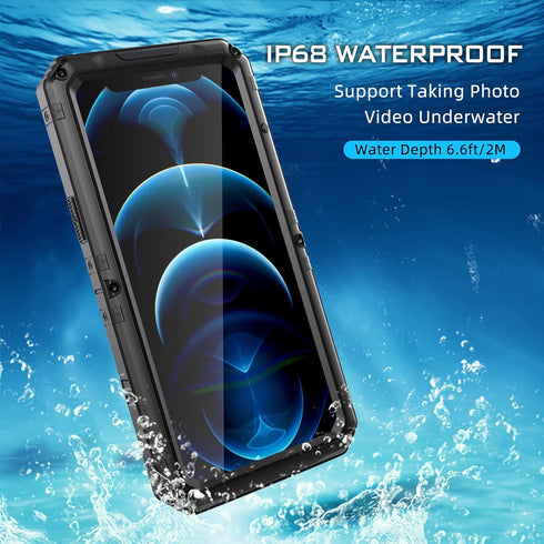 Mitywah Waterproof Case for iPhone 12 Pro Max, Heavy Duty Military Grade Armor Metal Case, Full Body Protective Rugged Shockproof Thick Dustproof ...