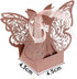 Auto-plaza 50 Pieces Butterfly Laser Cut Favor Boxes DIY Wedding Birthday Gift Candy Boxes with Ribbons (Pink)...