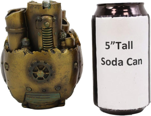 Ebros Gift Mad Max Steampunk Geared Cyborg Robotic Skull Decorative Box Figurine Skull Bowl Container Jewelry Trinket Storage Stash Box Or Pen Mak...