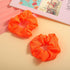 2 Pcs 80s Neon Scrunchies Orange Scrunchie Solid Neon Hair Accessories Elastic Neon Orange Scrunchies Large Voile Hair Ties Hair Bands Ponytail Ha...