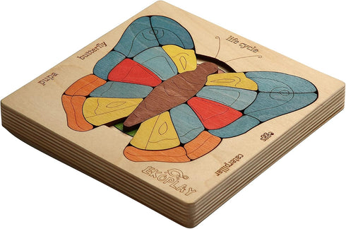 LIFE CYCLE of A BUTTERFLY | 31 Piece Wooden Multilayered Jigsaw Puzzles for Kids | Educational Toy and Gift for Boys & Girls 3 Years and above...