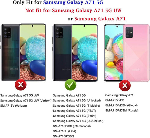 Jeylly for Samsung Galaxy A71 5G Case, Galaxy A71 5G Phone Case with Screen Protector, Heavy Duty Shockproof Drop Proof Slim Fit Women Men Protect...