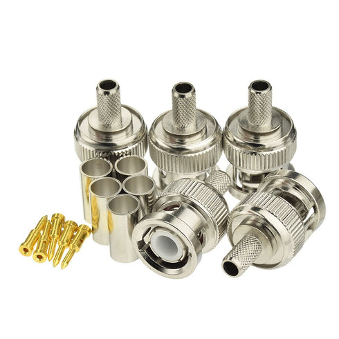 Eightwood 10pcs 50 Ohm BNC Crimp Male Connector for RG58 RG142 LMR195 Cable...