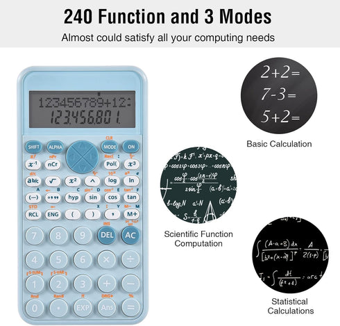 EooCoo 2-Line Standard Scientific Calculator, Cute Desk Accessories, Portable and Cute School Office Supplies, Suitable for Primary School to Coll...