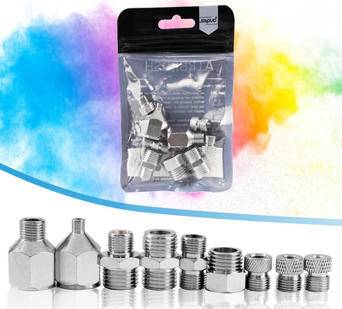 SAGUD 9pcs Airbrush Adapter Set Air Brush Fitting Connector Kit Airbrush Accessories for Mini Air Compressor and Air Hose Supplies...