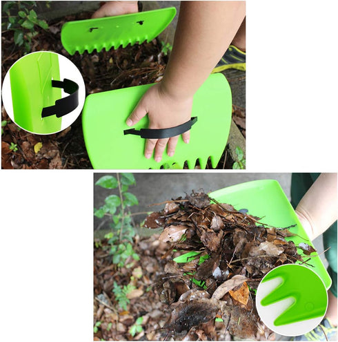 Leaf Scoop 1 Pair Leaf Hand Rakes Leaves Collector Plastic Garden Scoop for Picking Up Leaves,Grass Clippings and Garbage (Light Green)...