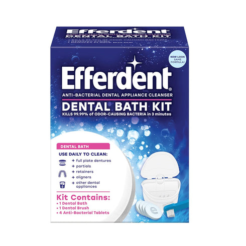 Efferdent Retainer & Denture Cleaner Tablets and Dental Bath, 4 Tablets...