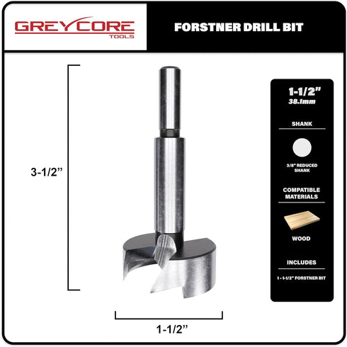 Tools 1-1/2 Inch x 3-1/2 Inch Forstner Drill Bit, High Speed Steel for Woodworking - Hardwood, Softwood and Plywood (1-1/2” Forstner)...