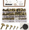 Wokape Paper Fasteners Brads Round Fasteners (Bronze) - 500Pcs 5 Sizes Mushroom Head Round Paper Fasteners Metal Brads Decorative Brads...