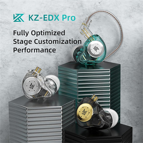 KZ EDX PRO iem Earphones Headphones with 1DD, Wired Gaming Earbuds, KZ in Ear Monitors, HIFI Deep Bass Sound with New 10mm Dynamic Driver Detachab...