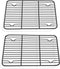 Cooling Rack Set of 2, P&P CHEF Non-stick Small Baking Racks for Cooking Grilling, 2 Pack 9.7” x 7.3” Drying Rack, Fit in Mini Toaster Oven, Stain...