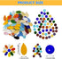 Mixed Color Petal Glass Mosaic Tiles, Water Drop Stained Mosaic Glass Pieces with Round Flat Glass Gems for Crafts...
