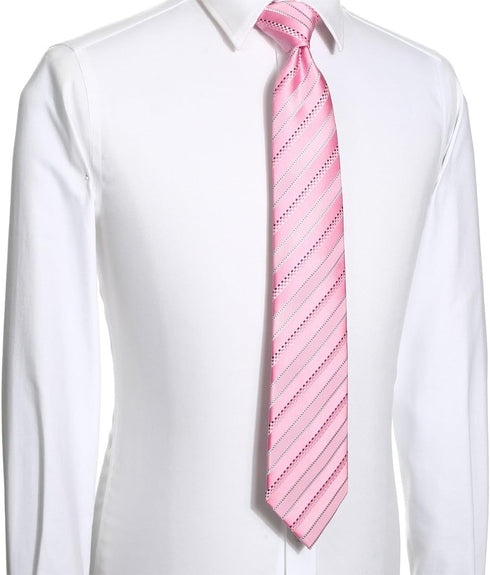KissTies Mens Tie Striped Satin Necktie Wedding Ties + Gift Box...
