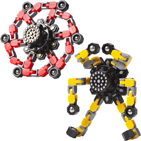 Transformable Fidget Spinners 2 Pcs for Kids and Adults Stress Relief Sensory Toys for Boys and Girls Fingertip Gyros for ADHD Autism for Kids...