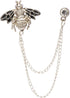 Men's Bee with Hanging Chain Brooch Lapel Pin (Silver)...
