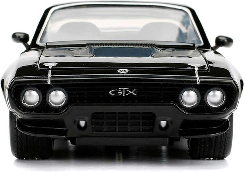 Jada Toys Fast & Furious 1:24 Dom's Plymouth GTX Die-cast Car, toys for kids and adults, Black, Standard...