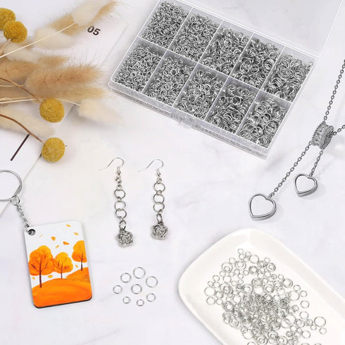 jump rings for jewelry making, 4600Pcs Silver Jump Rings with Jump Rings Open/Close Tools for Jewelry Making and Necklace Repair (Assorted Sizes)...