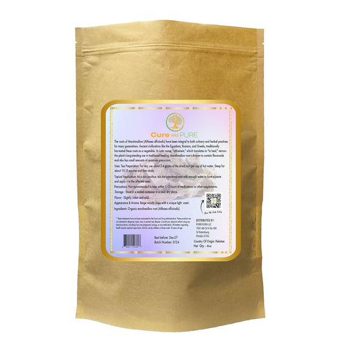 Cure wid Pure Organic Marshmallow Root Herb 4 Oz – Cut & Sifted Marshmallow Root Tea in Eco-Friendly Resealable Bag Versatile Choice for Herbal Te...
