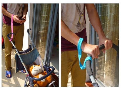 2 Pack Baby Stroller Safety Wrist Strap Adjustable Pram Wheelchair Hand Leash Black Retractable Adjustable Dog Leash Short Rope Safety Belt for Hi...