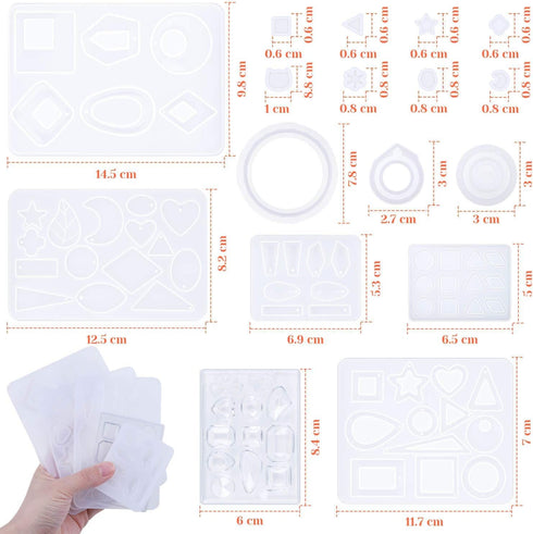 Resin Molds for Jewelry, Paxcoo 678pcs Earring Making Kit with 28pcs Epoxy Molds and 650pcs Earring Hooks, Jump Rings for Pendants, Resin Crafts, ...