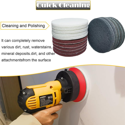 15 PCS 5 Inch Hoop and Loop Multipurpose Scrubber Scouring Pads - Flocking Scuff Pads, 400 800 2000 Grits Conditioning Discs Polishing Pads for Fu...