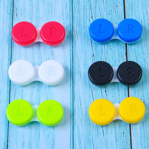 Elcoho 24 Pack Contact Lens Cases Contact Lens Holder Box Left/Right Eyes Contact Lens Container, 6 Colors...