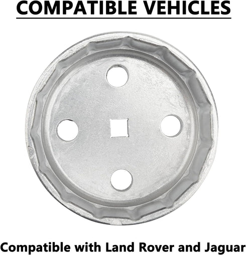 Heavy Duty 90.2mm 15Flutes Oil Filter Wrench Compatible with Land Rover and Jaguar...
