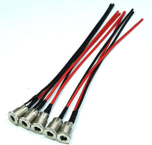 FILSHU 5.5 x 2.1 MM DC Power Jack Socket Threaded Female Mount Connector Adapter with 15CM 18AWG Cable...